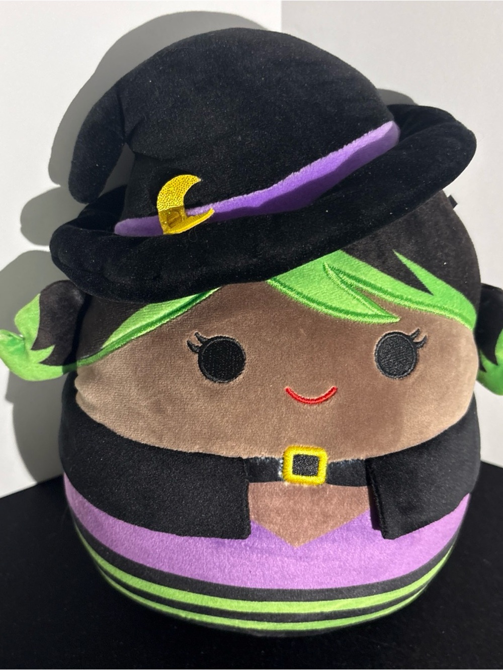 Plush Witch Decorative Pillow - Black, Purple, Green